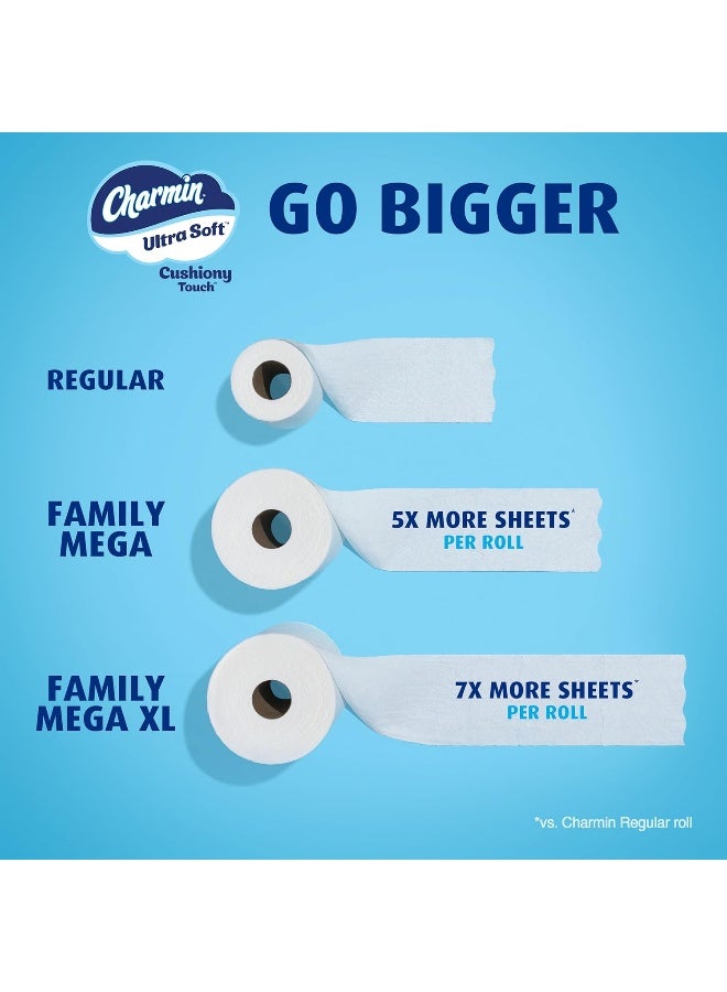 Charmin ورق تواليت شارمين ألترا سوفت بلمسة مريحة، 24 لفة عائلية ضخمة = 123 لفة عادية - Image 4